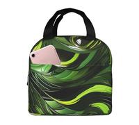 NBCCDVSH Borsa termica per il pranzo con serpente verde astratto, per donne e uomini, riutilizzabile, a prova di perdite, borsa termica per picnic e lavoro