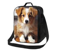 NBCCDVSH Borsa termica per il pranzo con simpatico cucciolo di cane, per donne e uomini, riutilizzabile, a prova di perdite, borsa termica per picnic, lavoro