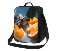NBCCDVSH Borsa termica per il pranzo con tartarughe che emergono dalle arance, per donne e uomini, riutilizzabile, a prova di perdite, borsa termica per picnic, lavoro