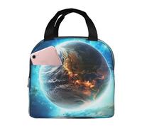 NBCCDVSH Borsa termica per il pranzo, motivo: terra blu nello spazio, per donne e uomini, riutilizzabile, a prova di perdite, borsa termica per picnic, lavoro