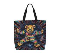 NBCCDVSH Borsa tote da spiaggia per le donne borsa della spesa riutilizzabile estetico borse della spesa grato morto danzante orso arazzo arte borsa da parete