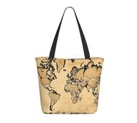 NBCCDVSH Borsa tote vintage con mappa del mondo, borsa per la spesa da donna, borsa per la spesa estetica riutilizzabile borsa da spiaggia