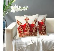 NBCCDVSH Federa decorativa per cuscini quadrati, 45 x 45 cm, morbide, con corona rossa, moderna, per divano, letto, soggiorno, decorazione per la casa