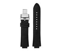 NBCNZCTSAS 1853 Adatto for orologio da uomo Tissot Super Player Serie PRX T137.410 cinturino in nylon modificato 26-12mm Cinturino for orologio for bocca convessa(Black silver Folding)