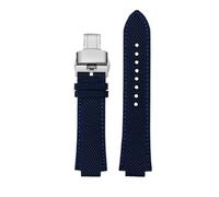 NBCNZCTSAS 1853 Adatto for orologio da uomo Tissot Super Player Serie PRX T137.410 cinturino in nylon modificato 26-12mm Cinturino for orologio for bocca convessa(Blue silver Folding)