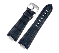 NBCNZCTSAS 1853 cinturino in pelle for estremità convessa adatto for cintura serie Tissot PRX T137.407 T137.410 cinturino da polso da uomo braccialetto 26x12mm(A dark blue silver)