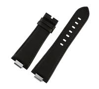 NBCNZCTSAS 1853 cinturino in pelle for estremità convessa adatto for cintura serie Tissot PRX T137.407 T137.410 cinturino da polso da uomo braccialetto 26x12mm(B black no clasp)