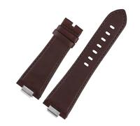 NBCNZCTSAS 1853 cinturino in pelle for estremità convessa adatto for cintura serie Tissot PRX T137.407 T137.410 cinturino da polso da uomo braccialetto 26x12mm(B brown no clasp)