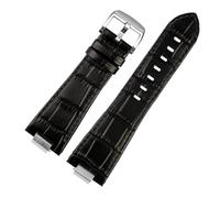 NBCNZCTSAS 1853 cinturino in pelle for estremità convessa adatto for cintura serie Tissot PRX T137.407 T137.410 cinturino da polso da uomo braccialetto 26x12mm(A black silver)