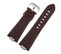 NBCNZCTSAS 1853 cinturino in pelle for estremità convessa adatto for cintura serie Tissot PRX T137.407 T137.410 cinturino da polso da uomo braccialetto 26x12mm(B brown silver)