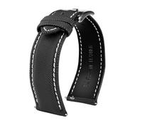 NBCNZCTSAS 20mm 21mm 22mm 23mm 24mm cinturino in nylon for suola in pelle bovina adatto for Tag Heuer adatto for Citizen adatto for Seiko No.5 OROLOGIO uomo donna cinturino in tessuto tela(Black white