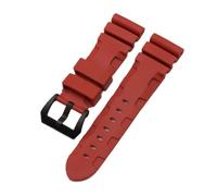 NBCNZCTSAS 22mm 24mm 26mm cinturino in gomma naturale in silicone adatto for Panerai adatto for Luminor PAM441 nero blu arancione cinturino for orologio sportivo strumenti(Red-black,26mm without buckl