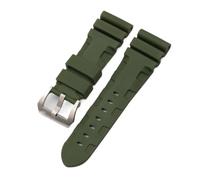 NBCNZCTSAS 22mm 24mm 26mm cinturino in gomma naturale in silicone adatto for Panerai adatto for Luminor PAM441 nero blu arancione cinturino for orologio sportivo strumenti(Green-silver,24mm without bu