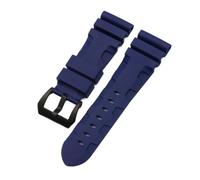 NBCNZCTSAS 22mm 24mm 26mm cinturino in gomma naturale in silicone adatto for Panerai adatto for Luminor PAM441 nero blu arancione cinturino for orologio sportivo strumenti(Blue-black,26mm)