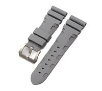 NBCNZCTSAS 22mm 24mm 26mm cinturino in gomma naturale in silicone adatto for Panerai adatto for Luminor PAM441 nero blu arancione cinturino for orologio sportivo strumenti(Gray-silver,26mm without buc