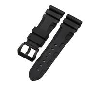 NBCNZCTSAS 22mm 24mm 26mm cinturino in gomma naturale in silicone adatto for Panerai adatto for Luminor PAM441 nero blu arancione cinturino for orologio sportivo strumenti(Black-black,26mm)