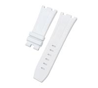 NBCNZCTSAS 28mm 30mm FKM cinturino in gomma fluorurata adatto for AP adatto for Audemars cintura adatto for Piguet adatto for ROYAL OAK OFFSHORE 15710 15703 cinturino orologio braccialetto(White,30MM_