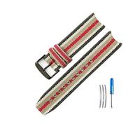NBCNZCTSAS Accessori for cinturini in tela, cinturino for orologio in nylon for buona resistenza all'usura adatto for Burberry adatto for Omega Bu7600 7601 7602 7680 22mm(Stripes-Black-K1)