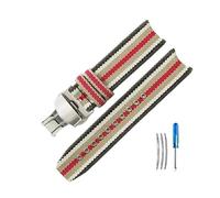 NBCNZCTSAS Accessori for cinturini in tela, cinturino for orologio in nylon for buona resistenza all'usura adatto for Burberry adatto for Omega Bu7600 7601 7602 7680 22mm(Stripes-Steel-B1)
