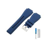 NBCNZCTSAS Adatto for cinturini in silicone traspirante della serie Bell Ross BR01 BR03 for buona consistenza 24 mm(Blue-ST-K3,24mm)