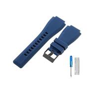 NBCNZCTSAS Adatto for cinturini in silicone traspirante della serie Bell Ross BR01 BR03 for buona consistenza 24 mm(Blue-BK-K3,24mm)