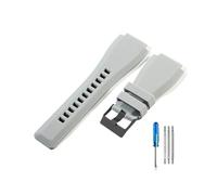 NBCNZCTSAS Adatto for cinturini in silicone traspirante della serie Bell Ross BR01 BR03 for buona consistenza 24 mm(Gray-BK-K3,24mm)