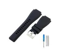 NBCNZCTSAS Adatto for cinturini in silicone traspirante della serie Bell Ross BR01 BR03 for buona consistenza 24 mm(Black-ST-K3,24mm)
