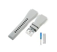 NBCNZCTSAS Adatto for cinturini in silicone traspirante della serie Bell Ross BR01 BR03 for buona consistenza 24 mm(Gray-ST-K3,22mm)