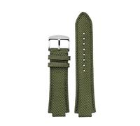 NBCNZCTSAS Adatto for cinturino for orologio Casio Edifice EFB-680 ECB-10PB/DP/YD/HR GST-B400 26x14mm 26x12mm cinturino in pelle di nylon da uomo convesso(Army green pin,26.12mm)