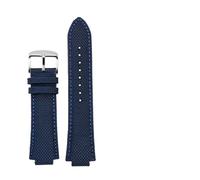 NBCNZCTSAS Adatto for cinturino for orologio Casio Edifice EFB-680 ECB-10PB/DP/YD/HR GST-B400 26x14mm 26x12mm cinturino in pelle di nylon da uomo convesso(Blue pin,26.12mm)