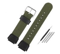 NBCNZCTSAS Adatto for cinturino for orologio in nylon Casio AE-1200WH SGW-300/400H/500H AQ-S810W AE-1000/1300 MRW-200H cinturino in silicone convesso da 18 mm in tela(Army green steel)