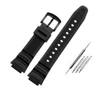NBCNZCTSAS Adatto for cinturino for orologio in nylon Casio AE-1200WH SGW-300/400H/500H AQ-S810W AE-1000/1300 MRW-200H cinturino in silicone convesso da 18 mm in tela(Silicone black black)