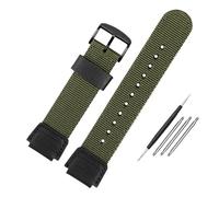 NBCNZCTSAS Adatto for cinturino for orologio in nylon Casio AE-1200WH SGW-300/400H/500H AQ-S810W AE-1000/1300 MRW-200H cinturino in silicone convesso da 18 mm in tela(Army green black)