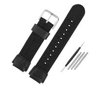 NBCNZCTSAS Adatto for cinturino for orologio in nylon Casio AE-1200WH SGW-300/400H/500H AQ-S810W AE-1000/1300 MRW-200H cinturino in silicone convesso da 18 mm in tela(Black steel buckle)