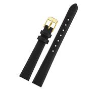 NBCNZCTSAS Adatto for cinturino orologio in pelle for strass Swarovski 5158517/5158972 cinturino orologio da donna a sgancio rapido 12 14mm 16mm 18mm braccialetto(Black-gold,14mm)