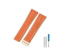 NBCNZCTSAS Adatto for i piloti della serie Breitling, adatto for i Vendicatori italiani, adatto for l'Air Timing, adatto for la cultura oceanica, adatto for cinturino in pelle 22/24 mm(Orange(PW)-Rose