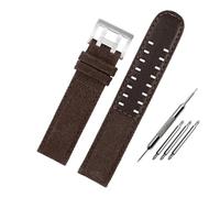 NBCNZCTSAS Bracciale adatto for Hamilton Khaki Fit For Field H760250 H77616533 H70605963 H68201993 Cinturino for orologio in pelle Nylon cinturino for uomo 20 22mm(Brown-silver clasp,20mm)