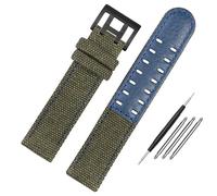 NBCNZCTSAS Bracciale adatto for Hamilton Khaki Fit For Field H760250 H77616533 H70605963 H68201993 Cinturino for orologio in pelle Nylon cinturino for uomo 20 22mm(Green-black clasp,22mm)
