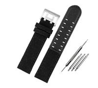 NBCNZCTSAS Bracciale adatto for Hamilton Khaki Fit For Field H760250 H77616533 H70605963 H68201993 Cinturino for orologio in pelle Nylon cinturino for uomo 20 22mm(Black-silver clasp,20mm)