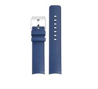 NBCNZCTSAS Bracciale da uomo for cinturino in caucciù fluorurato da 22 mm adatto for IWC adatto for Aquatimer IW356802 376705 376710 376711 cinturino a sgancio rapido in silicone curvo(A-blue-silver)