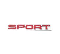 NBCNZCTSAS Car Styling Metal. SPORT Lettere logo Emblem Auto Tronco posteriore Badge Sticker Decal Fit for la gamma di terreni Rover Sv. Autobiografia Discovery.(Silver With Red)