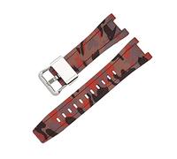 NBCNZCTSAS Cinghie di gomma GST-W300/GST-S110/S100G/GST-W110/W100G Accessori della banda di guardia del braccialetto mimetico Sport adatto for Casio Fit for G-Shock(Camouflage red S)