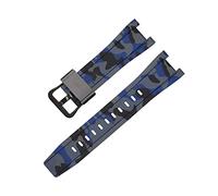 NBCNZCTSAS Cinghie di gomma GST-W300/GST-S110/S100G/GST-W110/W100G Accessori della banda di guardia del braccialetto mimetico Sport adatto for Casio Fit for G-Shock(Camouflage blue B)