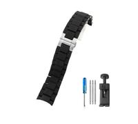 NBCNZCTSAS Cinturini in acciaio siliconico adatti for Armani AR5890 5891 5906 5905 adatti for uomo donna cinturino for orologio stile 20mm 23mm(Black-Steel,23mm)