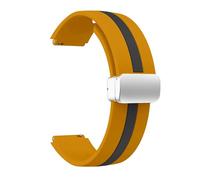 NBCNZCTSAS Cinturino 18MM 20mm 22mm adatto for Samsung Galaxy Watch 6 5 4 44MM 40mm fascia attiva 2 Gear S3 braccialetto for pulsante magnetico universale Correas(Yellow Black-S,18mm)