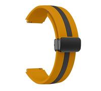 NBCNZCTSAS Cinturino 18MM 20mm 22mm adatto for Samsung Galaxy Watch 6 5 4 44MM 40mm fascia attiva 2 Gear S3 braccialetto for pulsante magnetico universale Correas(Yellow Black-B,22mm)