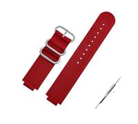 NBCNZCTSAS Cinturino convesso da 16 mm adatto for Casio Fit For G-Shock GM110 GM2100 GA900 GBA-800 GBD-800 GA-800 cinturino for orologio in tela di nylon modificato da uomo(Red Silver Buckle)
