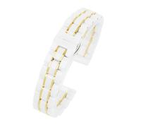 NBCNZCTSAS Cinturino da 20 mm adatto for Omega Nero adatto for Rossini adatto for Armani Bracciale universale Cinturino for orologio in ceramica a sgancio rapido Bracciale da uomo e da donna(4-white-g