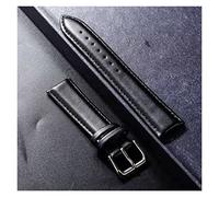 NBCNZCTSAS Cinturino da polso in pelle cinturino for 16mm 18mm 20mm 22mm 24mm fibbia acciaio inox argento(Schwarz,18mm)