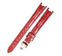 NBCNZCTSAS Cinturino for orologio da donna in pelle di moda 1853 adatto for Tissot T094 adatto for la serie Flamenco T094210 cinturino for orologio cinturino da 12 mm Strumento di invio(B red Rose gol
